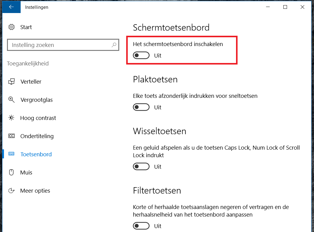 Scherm toetsenbord activeren Windows 10 | SoS -